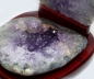 Preview: Agate nut, all sides polished, on wooden base, with fine crystal formation, 1250 grams