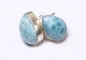 Preview: Larimar Ohrstecker tropfenform, in 925 Silber gefasst