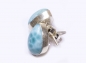 Preview: Larimar Ohrstecker tropfenform, in 925 Silber gefasst