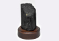 Preview: Black tourmaline/Schörl crystal on wooden base No. 2