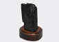 Preview: Black tourmaline/Schörl crystal on wooden base No. 1