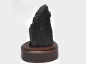 Preview: Black tourmaline/Schörl crystal on wooden base No. 3