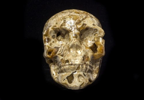 Kristallschädel, Skull, Amber-Calcit 530 Gramm, Rarität!