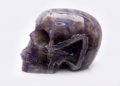 Crystal skull, chevron amethyst, approx. small no 5