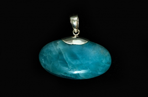 Larimar pendant No. 36, with 925 silver eyelet, 91.95 carat