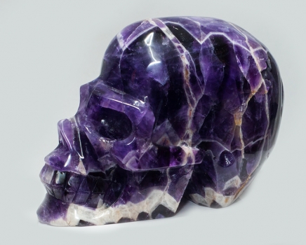 Kristallschädel, Skull, Chevron Amethyst, ca. 775 Gramm