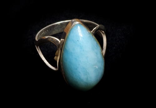 Larimar ring No. 15, set in 925 silver, 25,9 carat