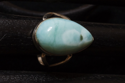 Larimar ring No. 18, set in 925 silver, 34,7 carat