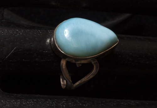 Larimar ring No. 20, set in 925 silver, 26,30 carat