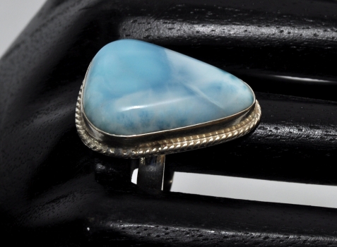 Larimar Ring No. 2, set in 925 Silver, 56,7 carat