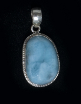 Larimar Pendant No. 16, set in 925 Silver, 56,25 Carat