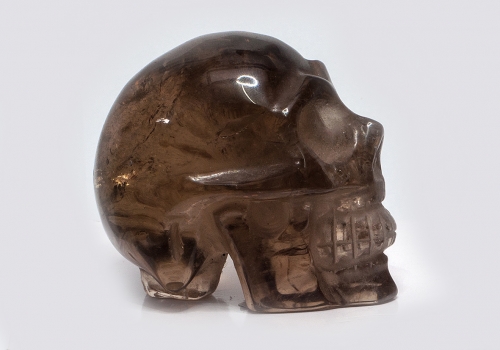 Kristallschädel, Skull, Rauchquarz 270 Gramm