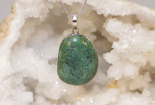 Turquoise Pendant No. 3 set in silver