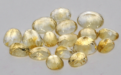 1 lot of citrine crystals, 57.5 carat, 17 pcs.