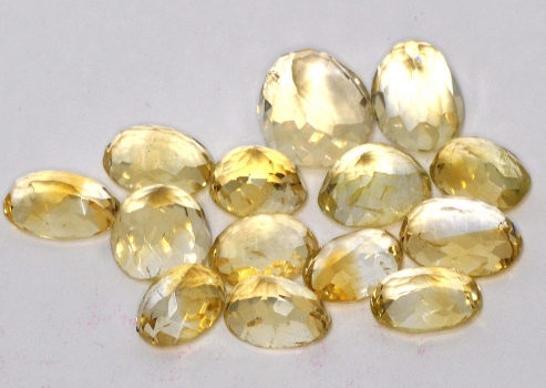 1 lot of citrine crystals, faceted, 15 pieces, approx.61.5 carat