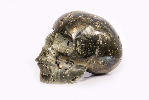 Crystal skull, pyrit 400 grams