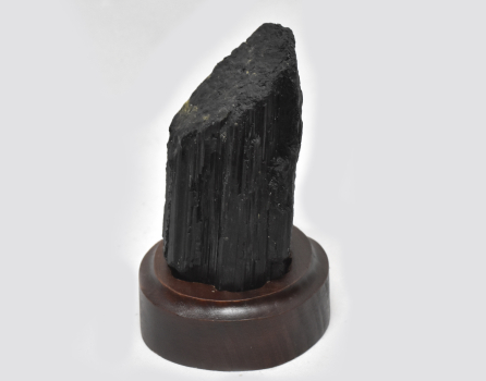 Black tourmaline/Schörl crystal on wooden base No. 2