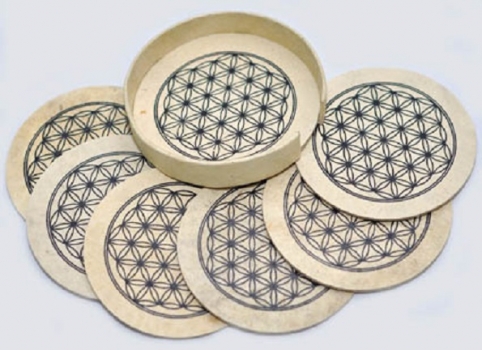 Flower of life, natural coasters