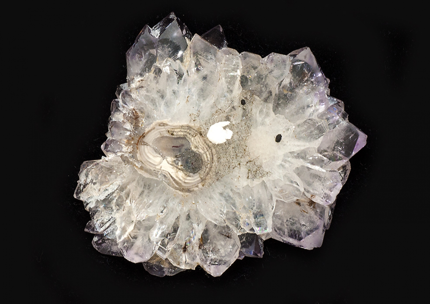 Amethyst Blume, Stalaktiten Rosette, 51,6 Carat