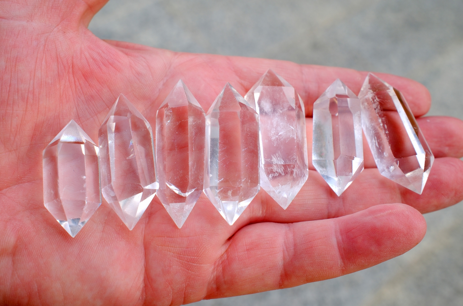 Rock crystal, clear double ends 38 - 55 mm