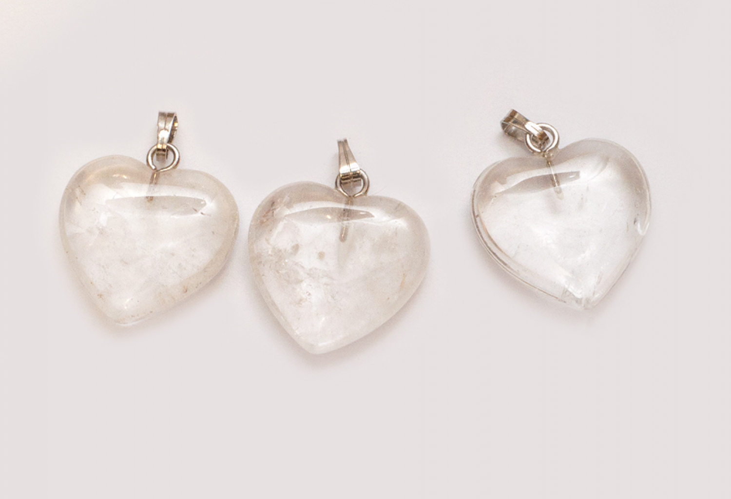 Rock crystal pendant, "heart" with eyelet