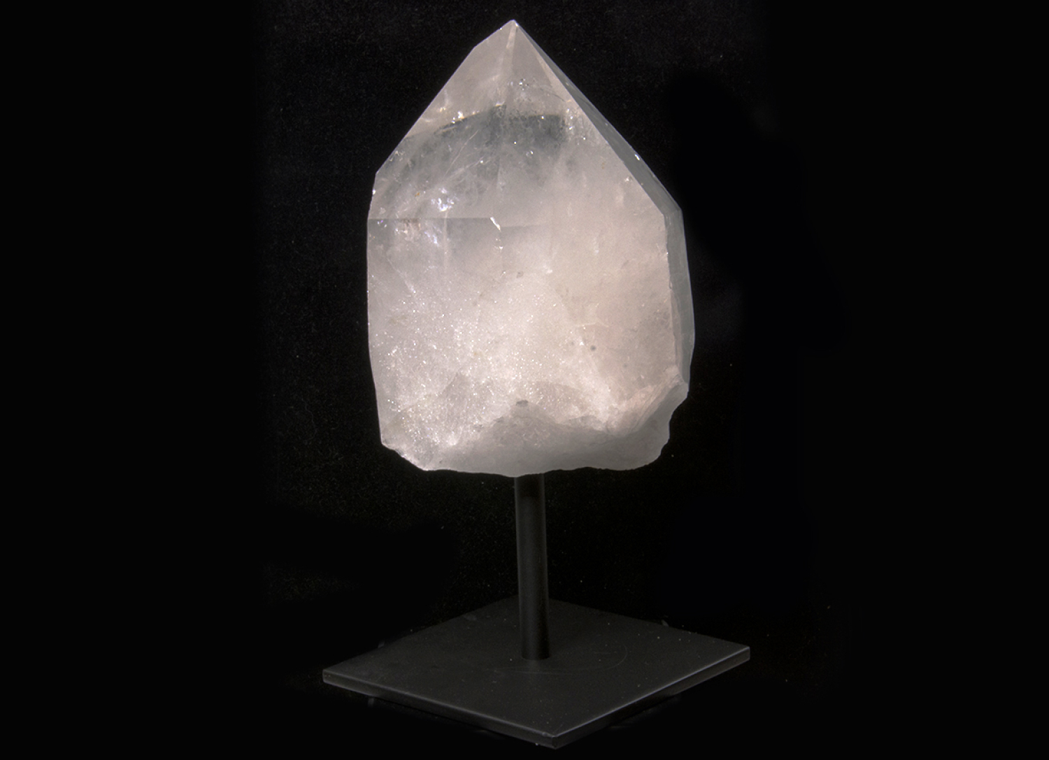 Rock crystal tip on metal stand No. 1