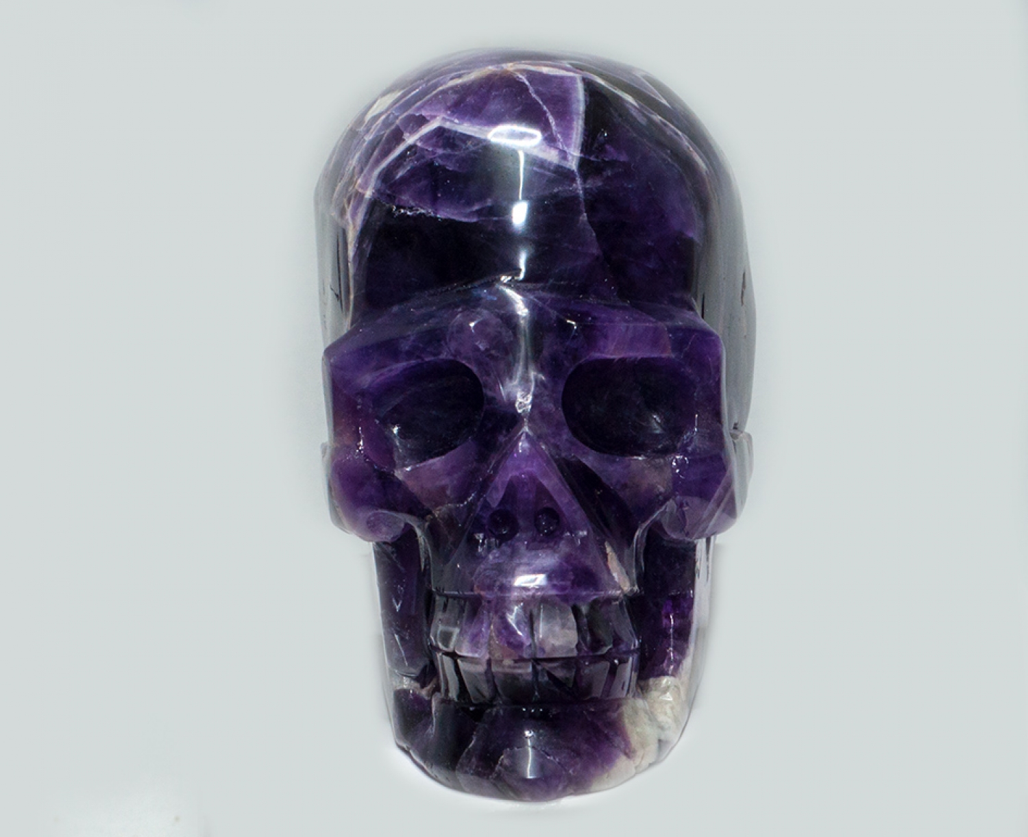 Kristallschädel, Skull, Chevron Amethyst, ca. 775 Gramm