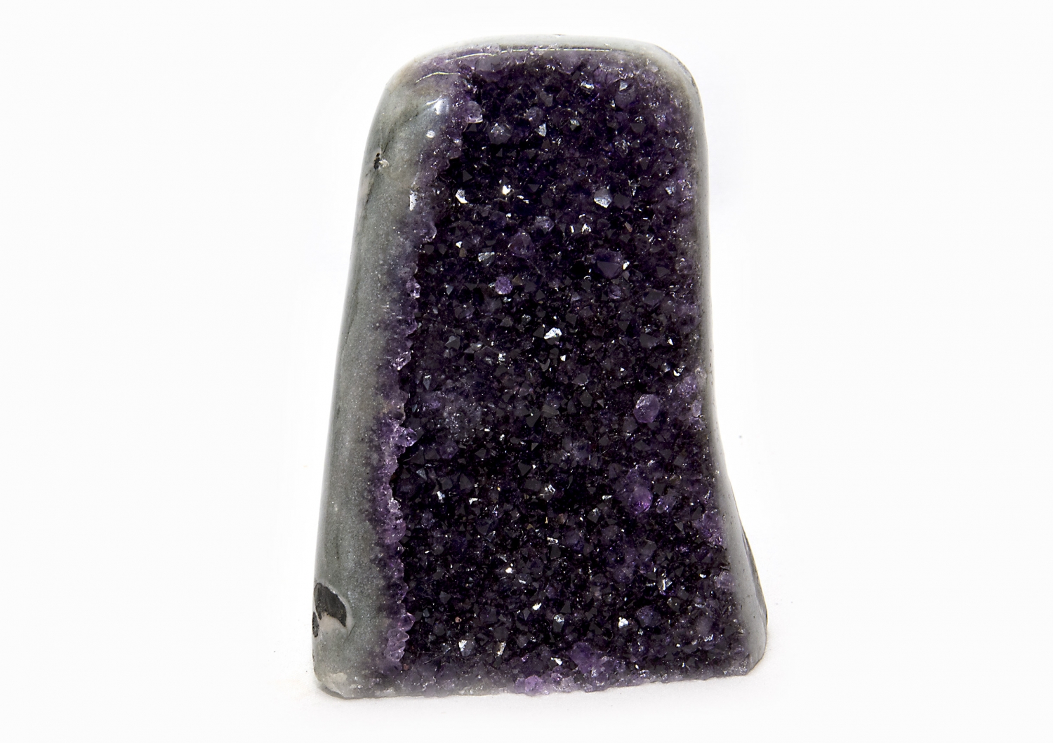 Uruguay amethyst polish, dark, purple crystals