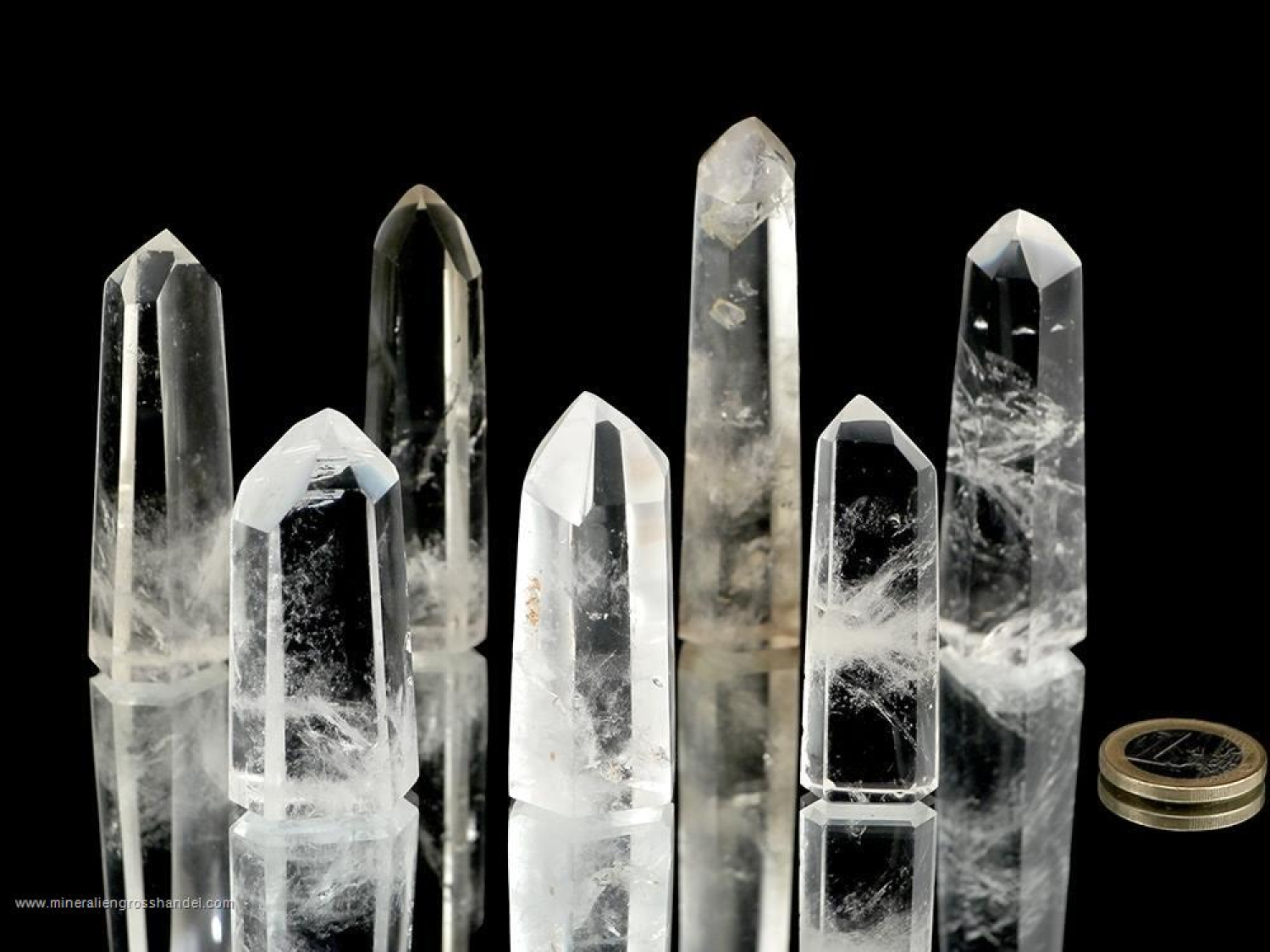 Rock crystal tips Small, very clear and pure