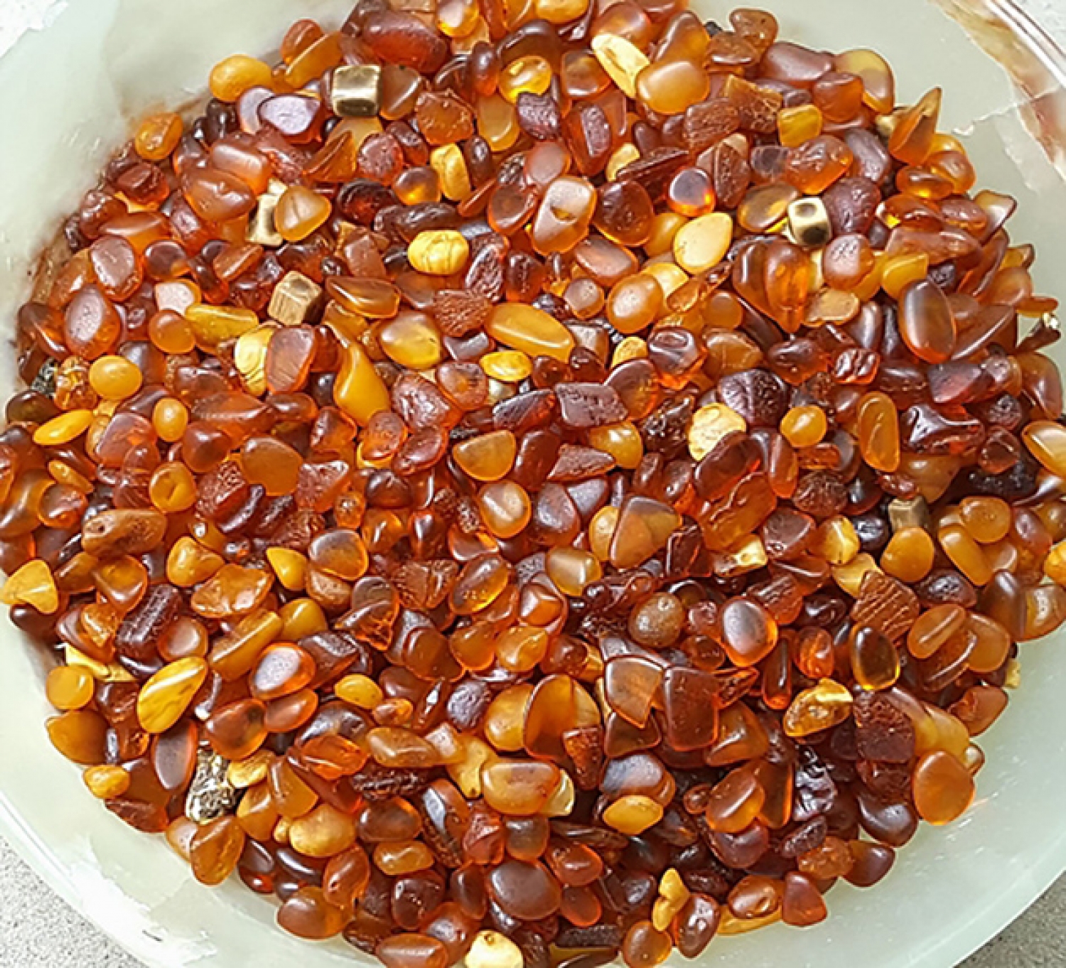 Baltic amber, 50 grams polished, tumbled chips