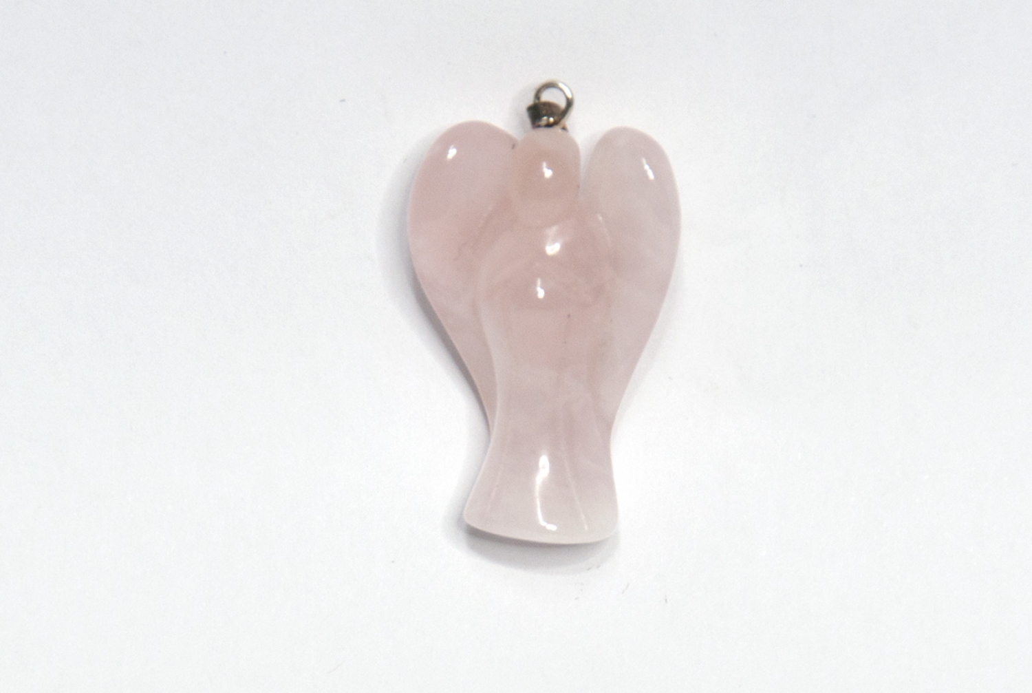 Rose quartz angel with eyelet