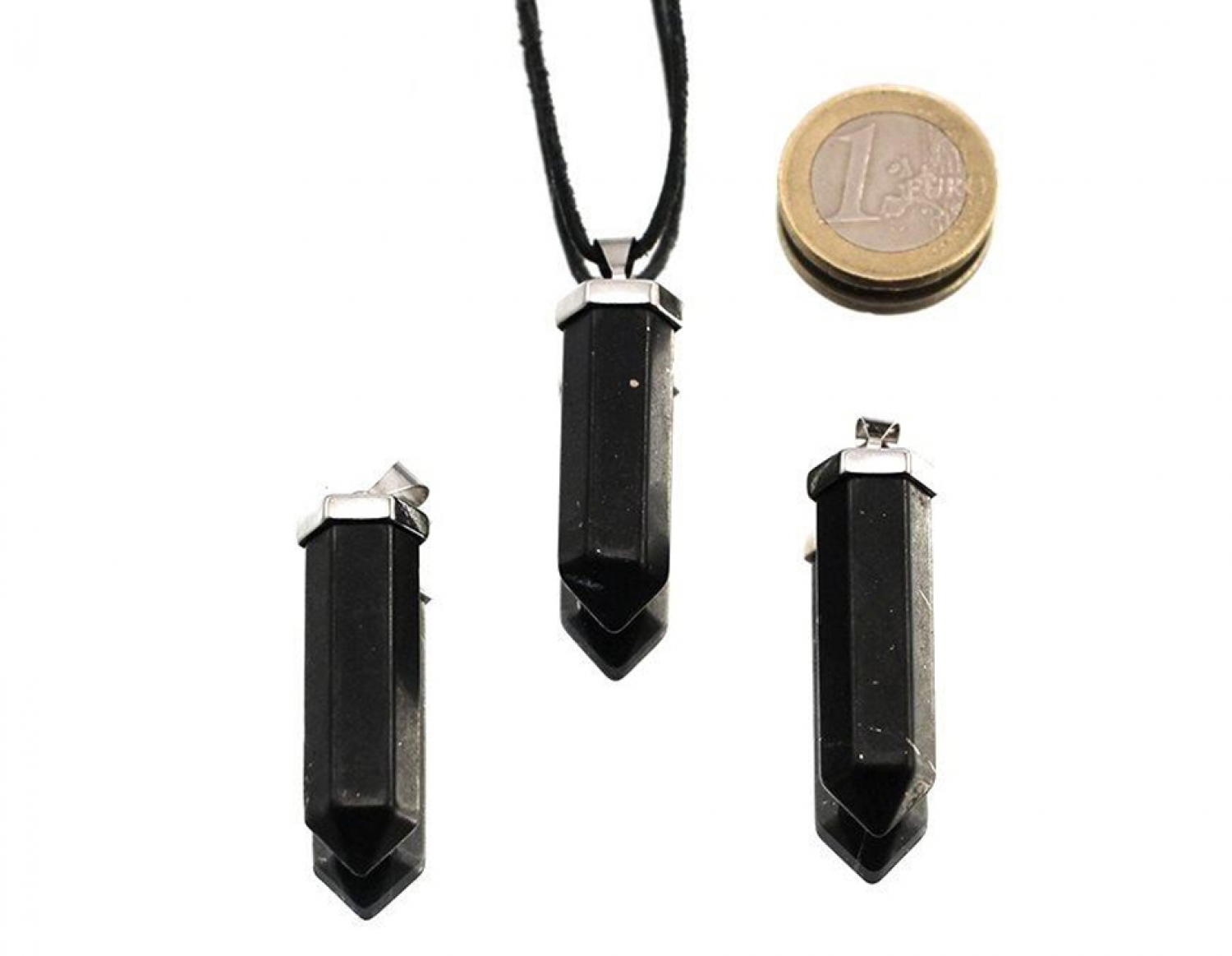 Shungite crystal point pendant