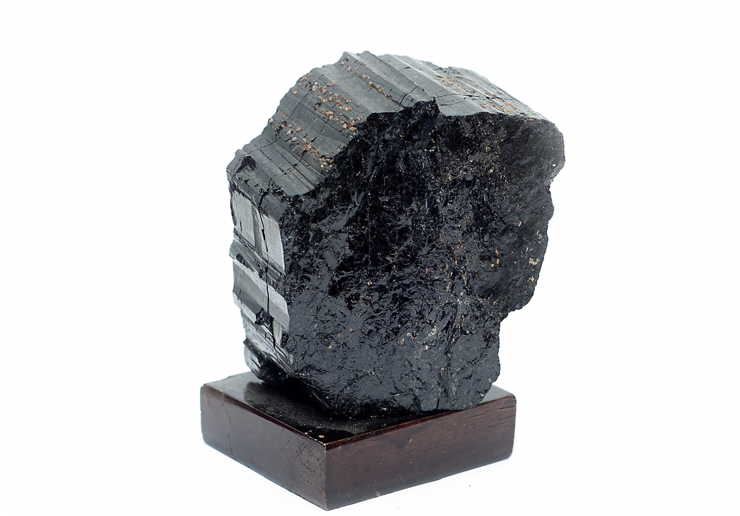 Black tourmaline/Schörl crystal on wooden base No. 5