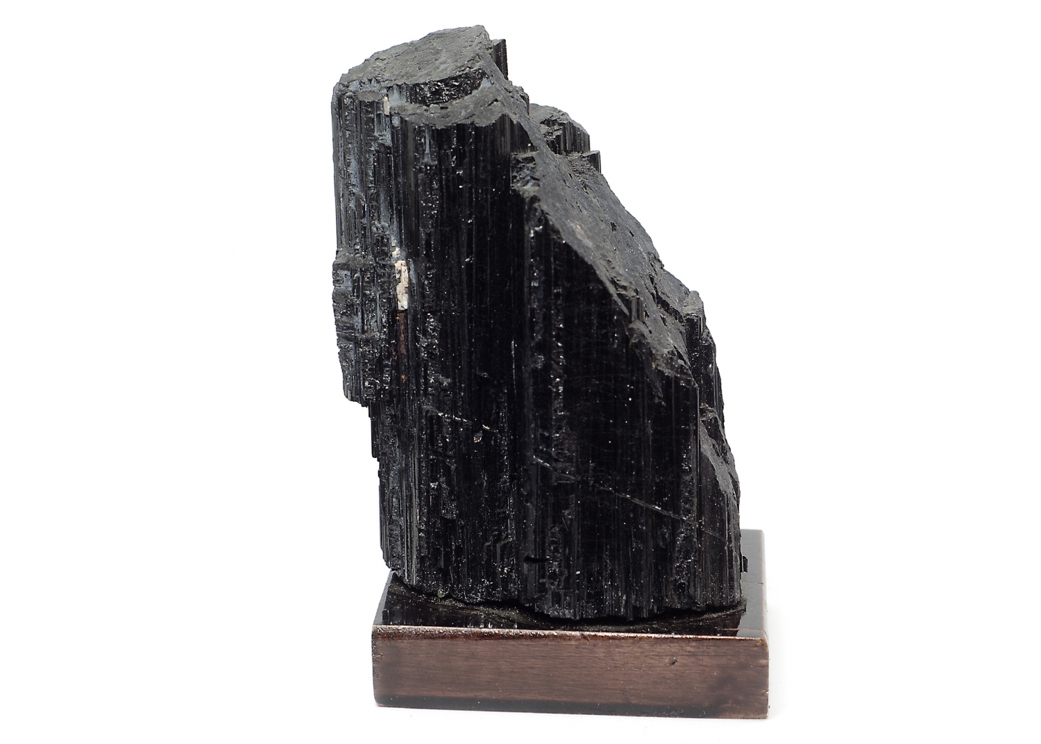 Black tourmaline/Schörl crystal on wooden base No. 6