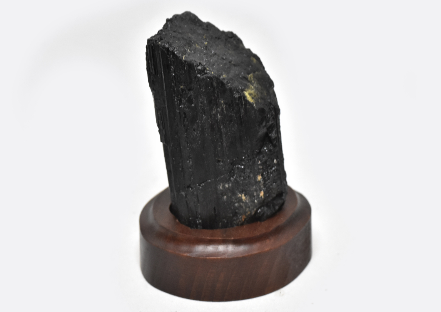 Black tourmaline/Schörl crystal on wooden base No. 2