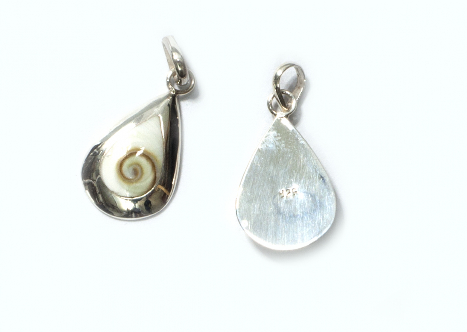 Shiva's Eye, teardrop shape/silver back